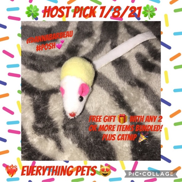 Yellow rattle sound catnip mouse w/ catnip - Picture 5 of 6